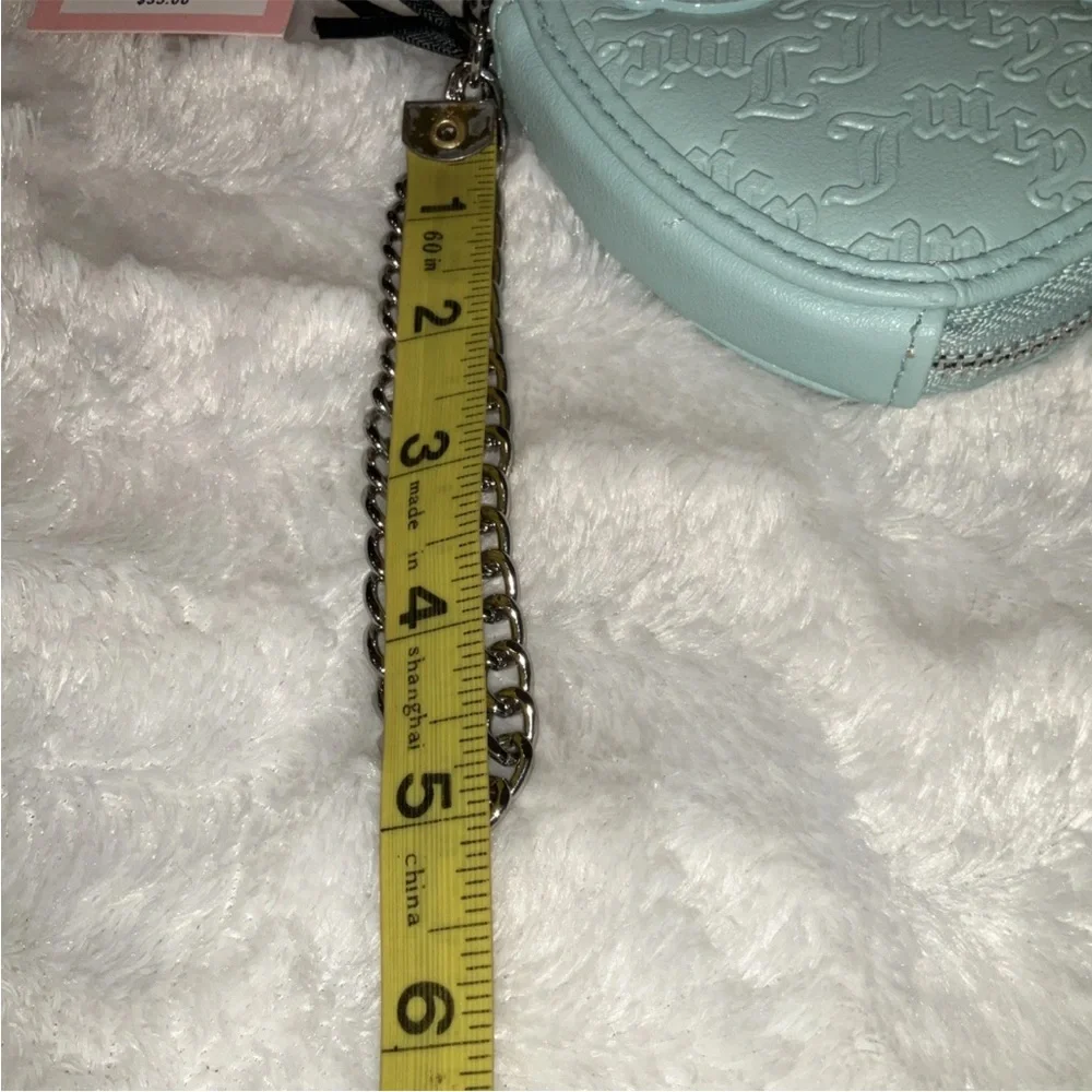 Juicy Couture Pastel‎ Turquoise String Of Pearls Heart ZA Wristlet NWT - Picture 8 of 9